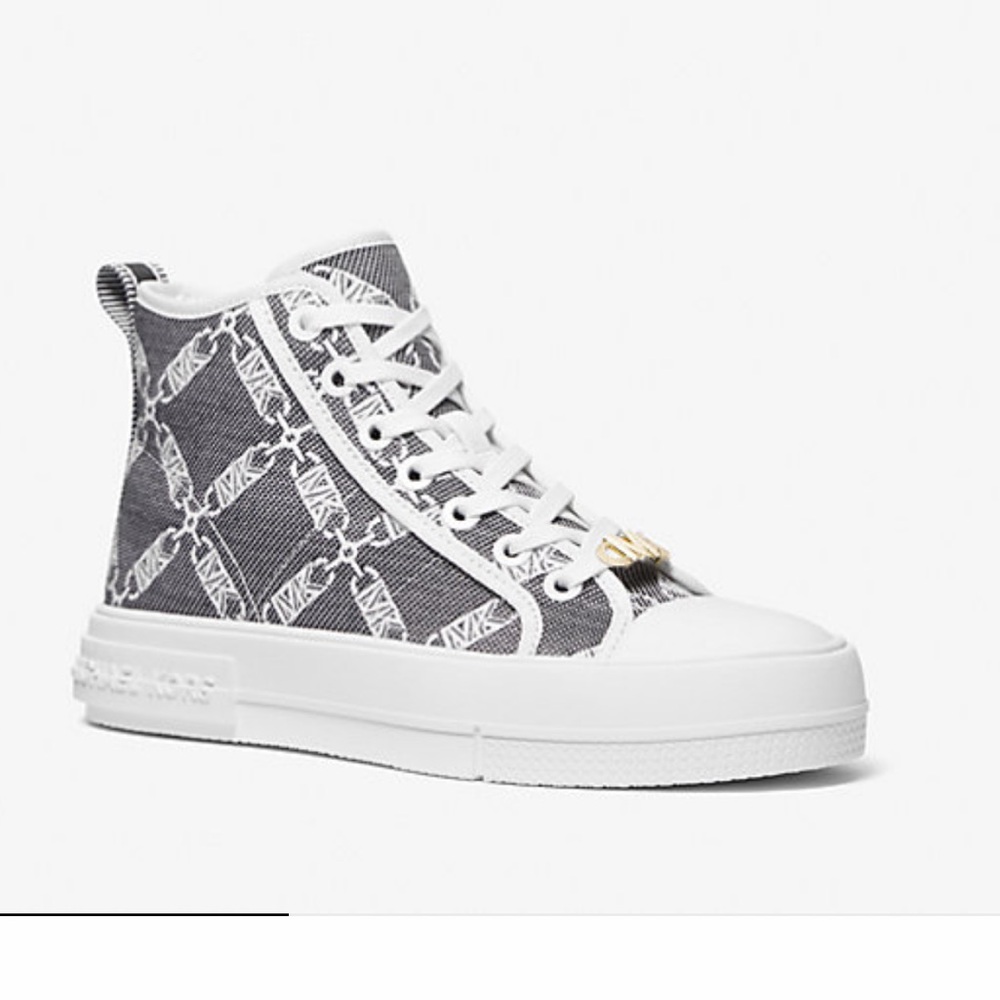 Michael Kors Evy Empire Logo Jacquard High Top Sneakers ✨brand new ✨ no box - Picture 9 of 12